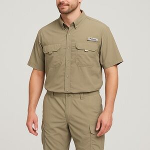 Columbia PFG Men’s Vented Fishing Shirt XL + Cargo Pants M Tan Nylon Outdoor Set